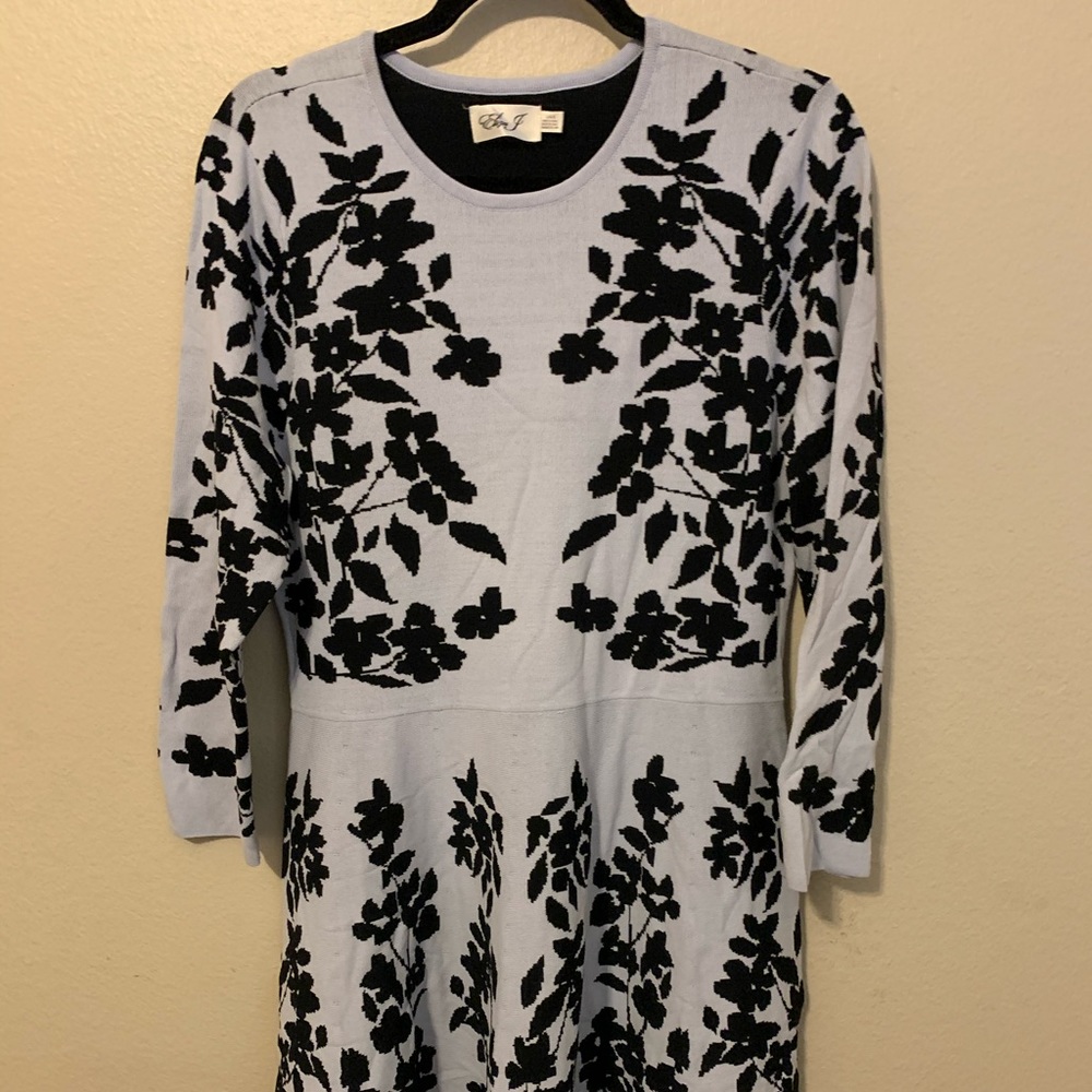 Eliza J fit flare 3/4 sleeve sweater dress 8458